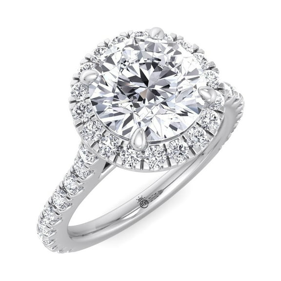Brooks - Round Cut Halo Moissanite Lab - Diamond Engagement Ring