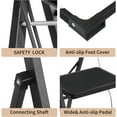 thumbnail image 6 of Coolhut 3 Step Ladder, Folding Step Stool with Wide Anti-Slip Pedal, 330lbs Capacity Portable Lightweight Ladders for Home Kitchen Outdoor, Black, 6 of 7