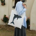 thumbnail image 7 of JEUXUS 2 Pcs Canvas Tote Bags Cute Aesthetic Tote Bags with Zipper Party Supplies Whale Shark Anatomy Marine Biologist White, 7 of 7