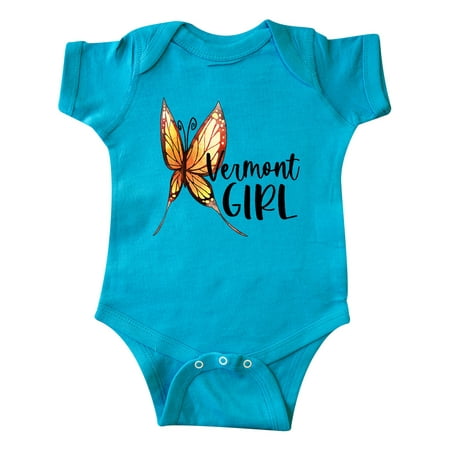 

Inktastic Vermont Girl- Butterfly Gift Baby Girl Bodysuit