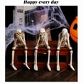 thumbnail image 4 of LHWEN Halloween Skeleton Statues Set Of 3 See Speak Hear No Evil Figurines Realistic Decorations For Home House Party Table Shelf Mantel Gothic Decor Antiqued Hand-Painted Skeletons Day Of The Dead, 4 of 9