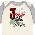 thumbnail image 4 of Inktastic Jesus is the Reason for the Season Pinecone and Snowflakes Boys or Girls Long Sleeve Baby Bodysuit, 4 of 5