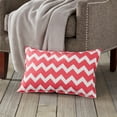 thumbnail image 2 of Greendale Home Fashions 22" x 14" Pink Chevron Cotton Canvas Decorative Pillow, 2 of 4