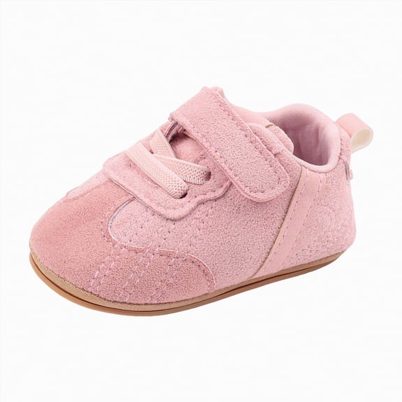 Yindaity Baby First Shoes Baby Girls Boys Canvas Shoes, Newborn Infant Anti-Slip Soft Sole Frist Walking Breathable Sneakers(Pink,Size3)