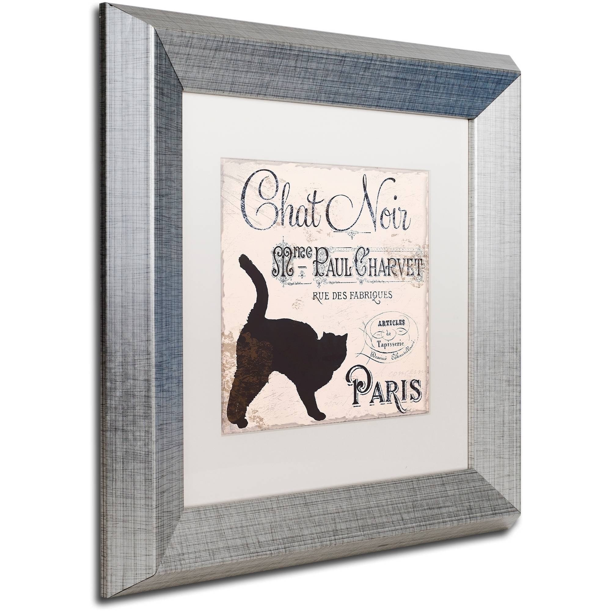 Trademark Fine Art "Les Chats II" Canvas Art by Color Bakery White Matte, Silver Frame