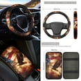 thumbnail image 3 of Jeiento Eagle 17 Pcs Car Interior Cover Set Car Front Rear Seat Cover with Floor Mats American Flag Armrest Cover Seat Belt Pads Steering Wheel Cover Coaster Chapstic Keychain Holder Auto Accessory, 3 of 8