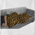 thumbnail image 6 of Chevron Soft Flannel Fleece Throw Blanket, Zigzag Chevron V-Shaped Motif Medieval Heraldry on Wood Style Background, Cozy Plush for Indoor and Outdoor Use, 60" x 80", Pale Brown, by Ambesonne, 6 of 6