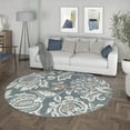 thumbnail image 7 of Madison Traditional 8' Round Dark Gray Polypropylene Indoor Area Rug, 7 of 7