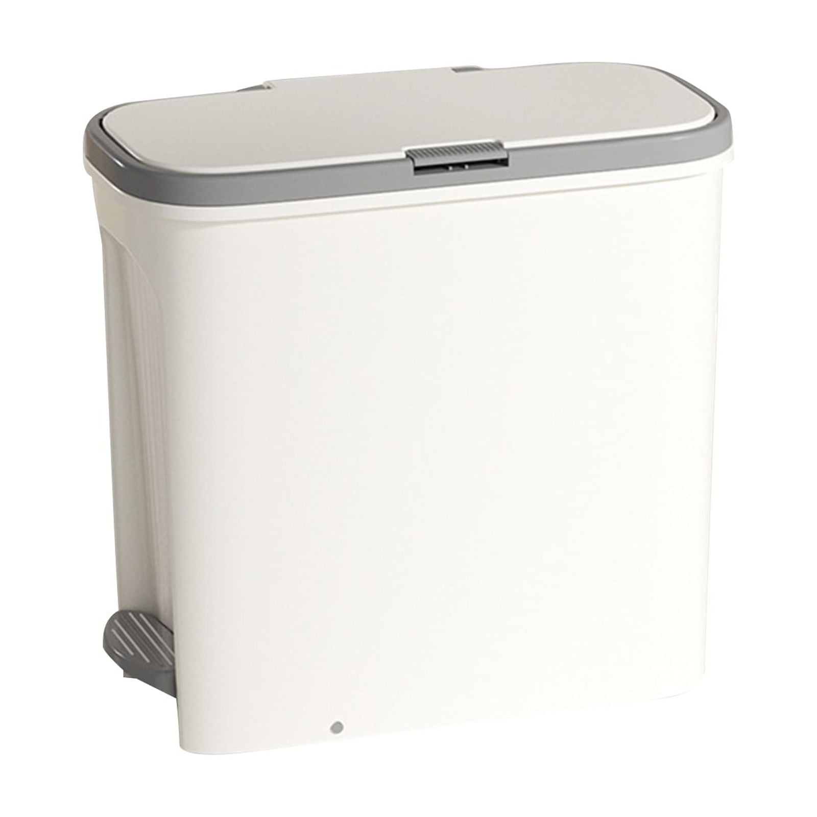 RBCKVXZ Small Trash Can with Lid,4 Gallon Trash Can with Foot Pedal and Press Type Lid,Small Bathroom Trash Can Wastebasket Garbage Container Bin for Bathroom Bedroom Kitchen Office (1, White)