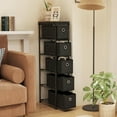 thumbnail image 7 of Demi Bonn Narrow 5-Drawer Slim Storage Tower, MDF & Fabric Drawers with Metal Frame, Anti-Tipping Organizer, Black, 7 of 7