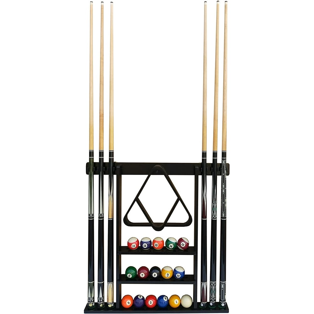 Flintar Wall Cue Rack, Premium Billiard Pool Cue Stick Holder, Made of Solid Hardwood, Improved