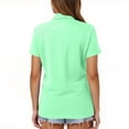 thumbnail image 4 of Women's Polo Shirts Short Sleeve 3 Buttons Collared Uniform Tops Moisture-Wicking T-Shirts for Work & Casual Mint Green L, 4 of 5