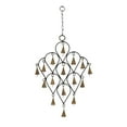 thumbnail image 6 of DecMode 14" Black Metal Bell Windchime with Bells and Chain Ring Hanger, 6 of 7