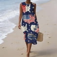 thumbnail image 5 of Fewfanhot Women's 4th of July 250th Anniversary American Flag Print Midi Dress, Crew Neck Sleeveless Patriotic Loose Fit Sundress with Pockets, Casual Summer Tank Dress, 5 of 9