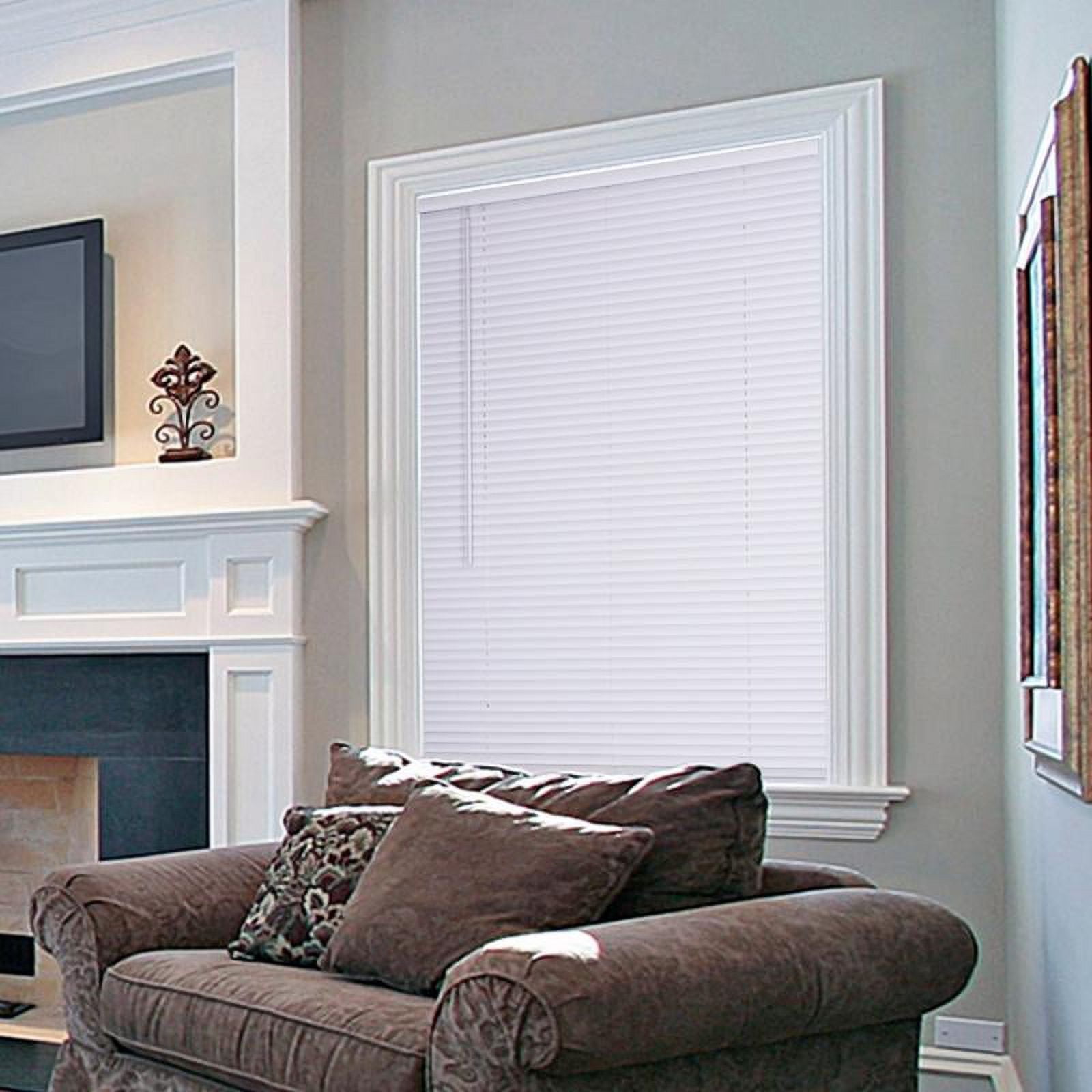 Lotus Cordless Vinyl Mini Window Blinds, White 71 in x 72 in