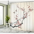 thumbnail image 5 of Ambesonne Floral Shower Curtain, Style Art Birds, 69"Wx84"L, Pale Maroon Black, 5 of 5