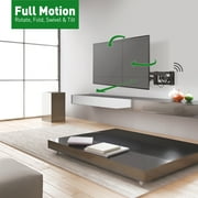 Barkan Long TV Wall Mount, 13-90 inch Dual Arm Full Motion Articulating 4 Movement Flat/Curved Screen Bracket