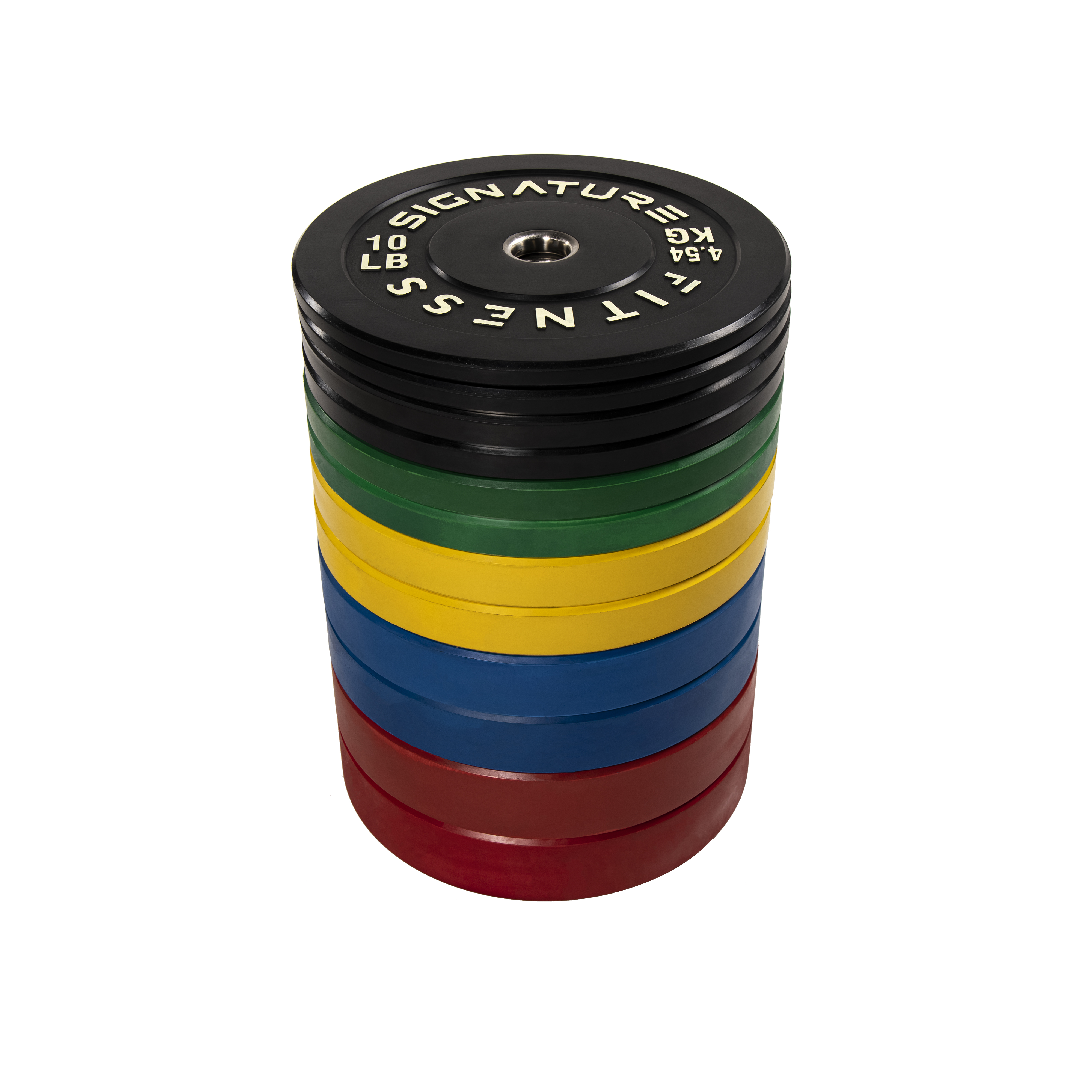 Signature Fitness 2 In. Olympic Bumper Plate Weight Plates with Steel Hub - 100% Virgin Rubber
