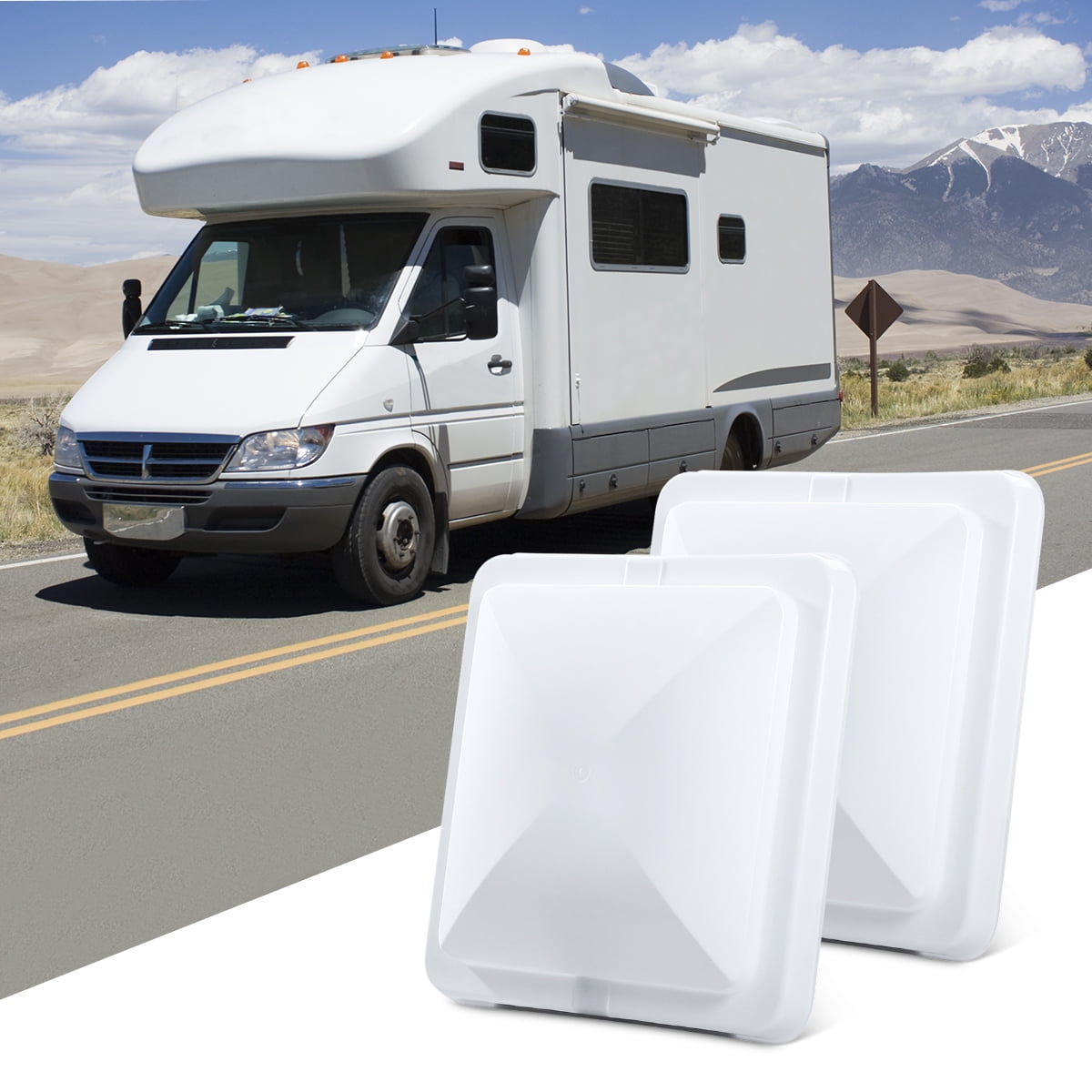 HOMEE RV Roof Vent Cover 14 Vent Lid Impact-Resistant Vent Line Fan Lid for Camper Trailer Motor Home Gift for Fathers Day