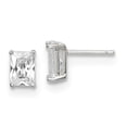 thumbnail image 3 of 925 Sterling Silver 7x5 CZ Stud Earrings, 3 of 5