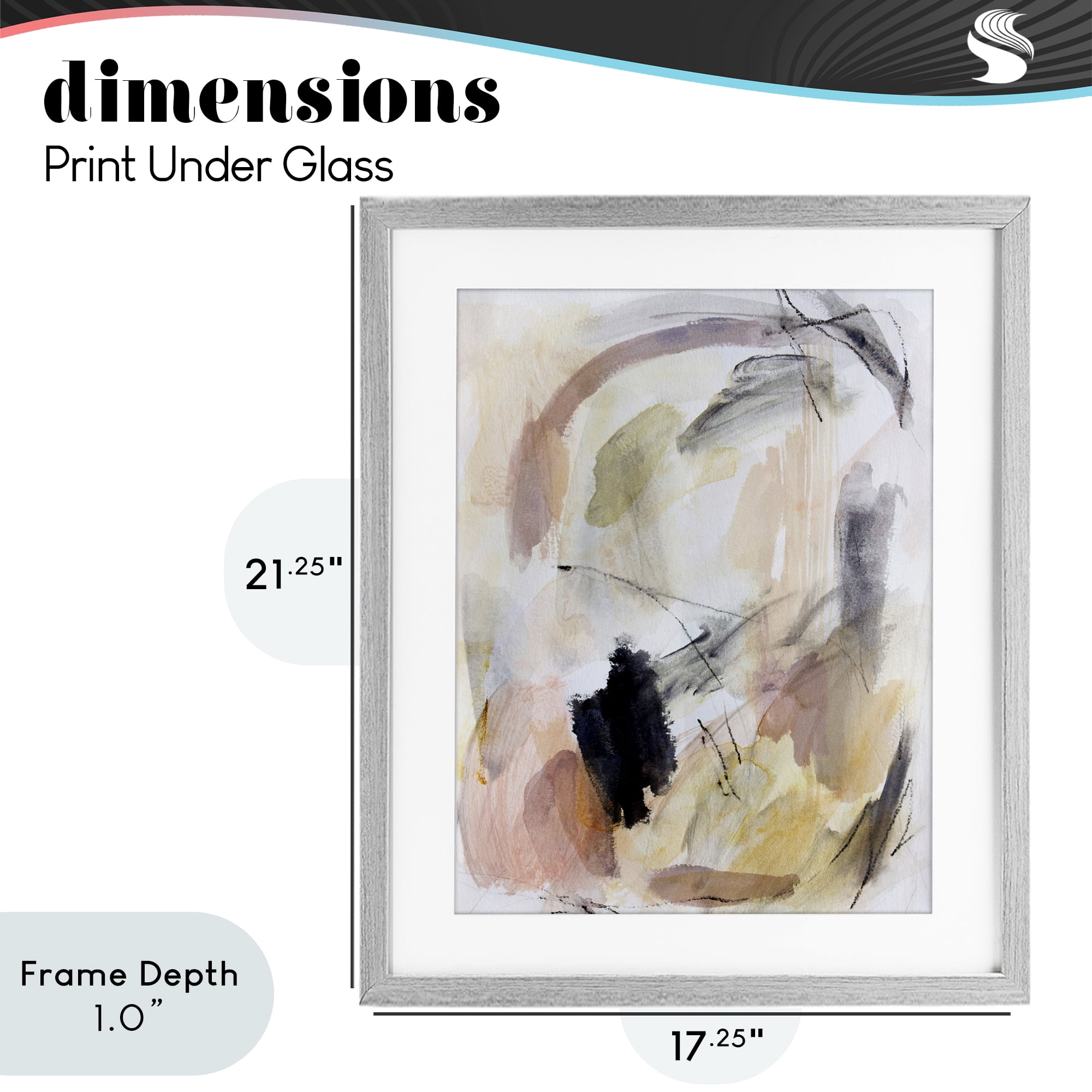 Stupell Industries Chaotic Sketches Paint Strokes Gray Framed Print Under Glass, design by Hope Bainbridge