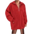 thumbnail image 1 of Mode Automne Femmes Décontracté Confortable Poche Zippée Manches Longues Col Montant Blouse & Chemise, 1 of 6
