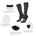 thumbnail image 4 of Picia Women Crew Soft Moisture-wicking Socks Stylish Avian Gathering Pattern Design Cotton Socks, One Size fit All, 4 of 9