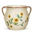 thumbnail image 5 of EFISPSS 6 inch vintage ceramic flower pot with relief design & handles， plant pot with drainage hole，sunflower home garden decor, 5 of 8