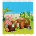 thumbnail image 3 of Ambesonne Caterpillar Shower Curtain, Cartoon Farm Flowers, 69"Wx75"L, Multicolor, 3 of 3