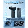 thumbnail image 6 of Compressed Air Duster, Cordless Air Duster with 200000RPM Brushless Motor, Electric Air Duster with 4-Speed Settings for Computer, Keyboard, Car, Home, Pet Hair Cleaning, 6 of 8