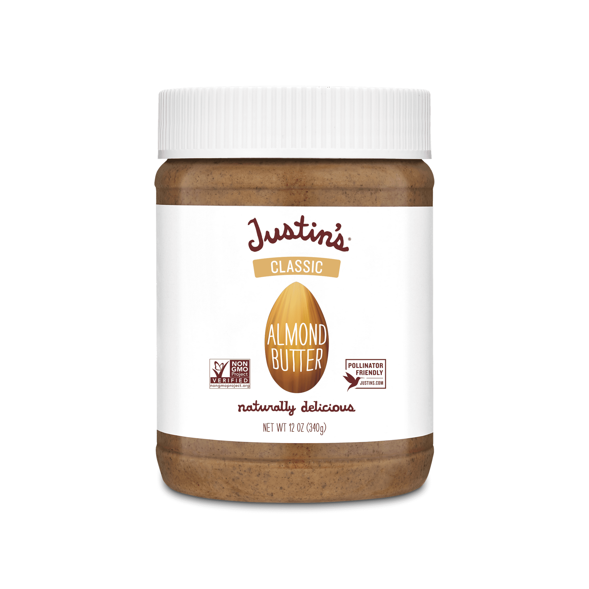 JUSTIN'S Classic Creamy Almond Butter Spread, 12 oz Jar