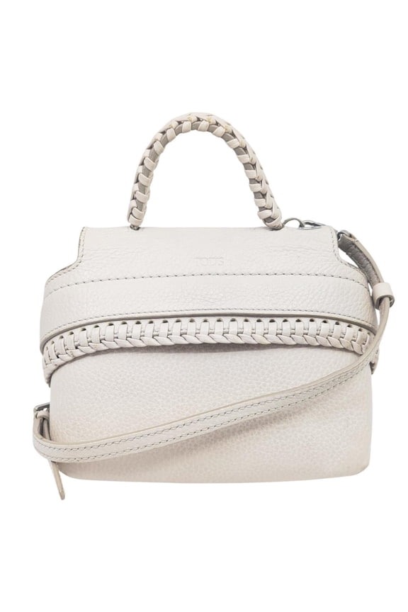 Pre-Owned Tod's TODS WAVE Mini Leather Shoulder Bag in Ivory and Beige (Good)