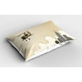 thumbnail image 2 of Ambesonne Vintage Airplane Pillow Sham 2 Pack, Cartoon Plane, 30"x20", Tan White Grey, 2 of 3
