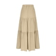 thumbnail image 7 of Maxi Flowy Skirts for Women Summer High Waisted A Line Tiered Pleated Cute Boho Long Skirt, 7 of 7