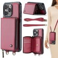 thumbnail image 1 of For Iphone 15 Pro Max Jeehood C22 Series Zipper Wallet Leather Phone Case With,iPhone 16, 1 of 6