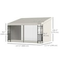 thumbnail image 3 of Outsunny 10' x 13' Wall Mounted Pergola Gazebo with Curtains and Nettings, 3 of 10