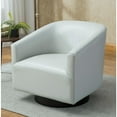 thumbnail image 2 of Comfort Pointe Gaven Dove Gray Faux Leather Wood Base Swivel Accent Chair, 2 of 15