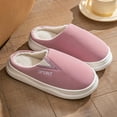thumbnail image 7 of Xfvqtps Mens and Womens Furry Slippers Cloth Cover Solid Color Memory Foam Thick Bottom Soft Sole Waterproof Comfortable Non-Slip Warm Winter Home Slippers Pink, 7 of 7