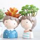 thumbnail image 3 of Cute Boys Girls Maceta Plantas suculentas Florero Maceta Caja Decoración de jardín Set B BLESIY Maceta de resina para niños y niñas, 3 of 6