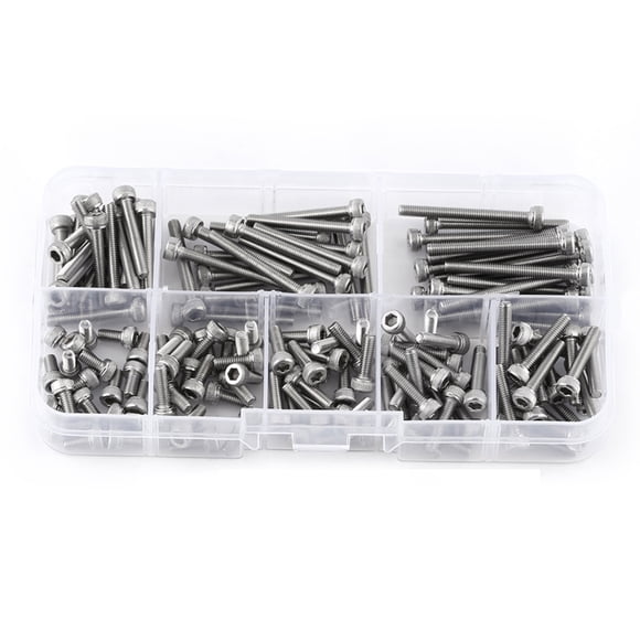 160pcs M3 SS304 Métrica De Acero Inoxidable Tornillo De Tapa De La Tapa Hexadecimal Antes De La Tapa De La Tapa De La Tapa De La Tapa De La Herramienta De Reparación De