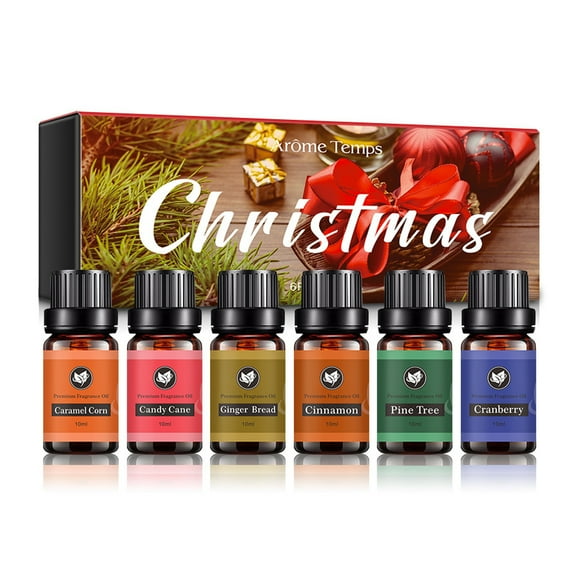 6PCS Aromatherapy Essential Oil Set 10ml Water-soluble Essential Oils Pure Natural Aromatherapy Oil Aroma Essential for Oil Diffuser Humidifier Christmas Gift Set