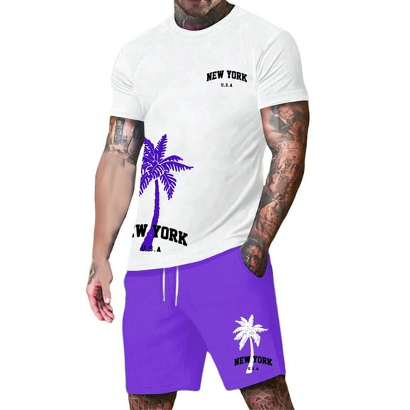 2 Piece Set for Men Pants Solid Short Sleeve T Shirt and Drawstring Shorts Regular Fit Loungewear Breathable Linen Matching Set ,XXXL