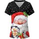 thumbnail image 1 of Puntoco Mujer Navidad Manga corta Cuello en V Uniforme de trabajo Estampado Ropa de trabajo Blusas Jersey Camisetas tops Puntoco Puntoco-6597, 1 of 4