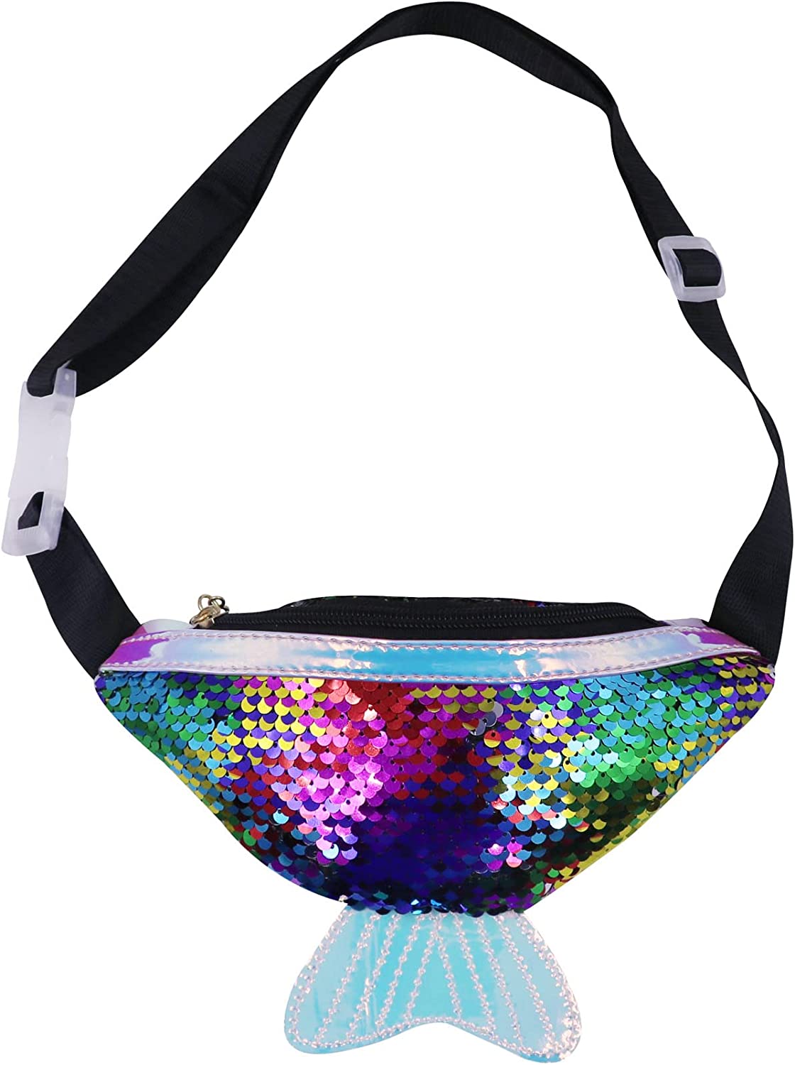 YOUIGIFTS Sparkly Sequin Fanny Pack for Kids Girls, Glitter