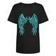 thumbnail image 5 of Blusa de manga corta con estampado de ala divertida vintage para mujer Pompotops  hfajkhk128353, 5 of 9
