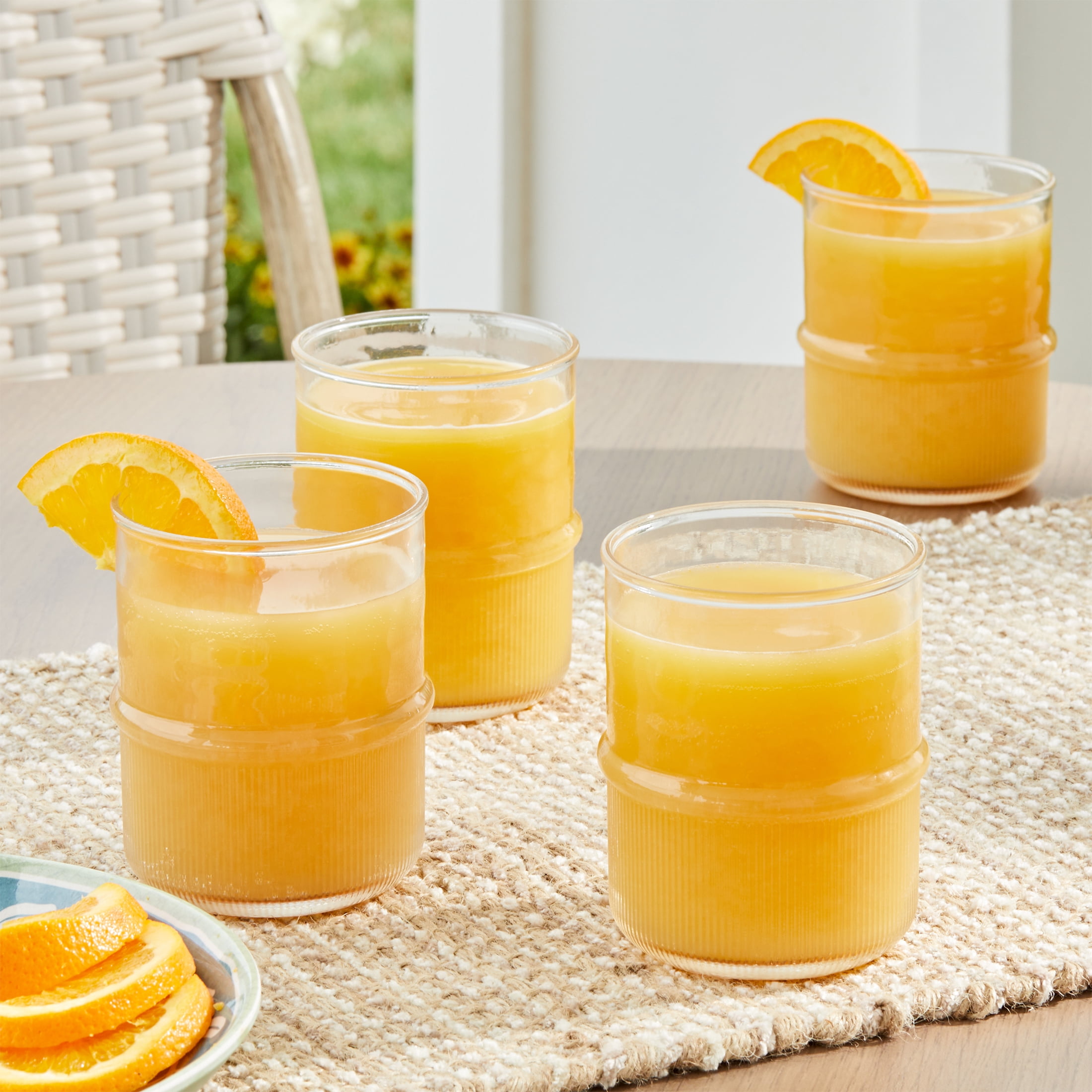 Better Homes & Gardens 4-Piece Clear Ribbed Tritan Short Tumbler Set