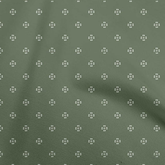 oneOone Cotton Poplin Olive Green Fabric Asian Floral Block Diy Clothing Quilting Fabric Print Fabric By Yard 56 Inch Wide