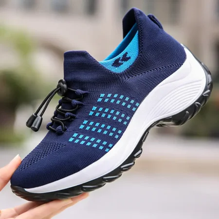 

Women‘s Platform Knit Sneakers Breathable Lace Up Low Top Causal Shoes Women‘s Sport Funning Shoes