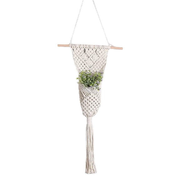 JZROCKER Wall Hanging Knitted Tapestry Cotton Rope Handwoven Flower Container Home Room Decoration Handmades Tapestry Photo Props