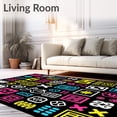 thumbnail image 2 of ODIKA 2'x3' Machine Washable Non-Slip Area Rug, Mathematical Journey Number Recognition Counting Path Diagram High Traffic Rug with Pad, Black, 694996, 2 of 8